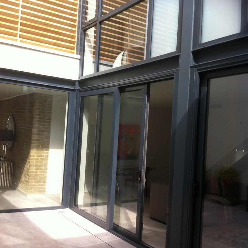 Anthracite aluminium sliding patio doors fitted in London