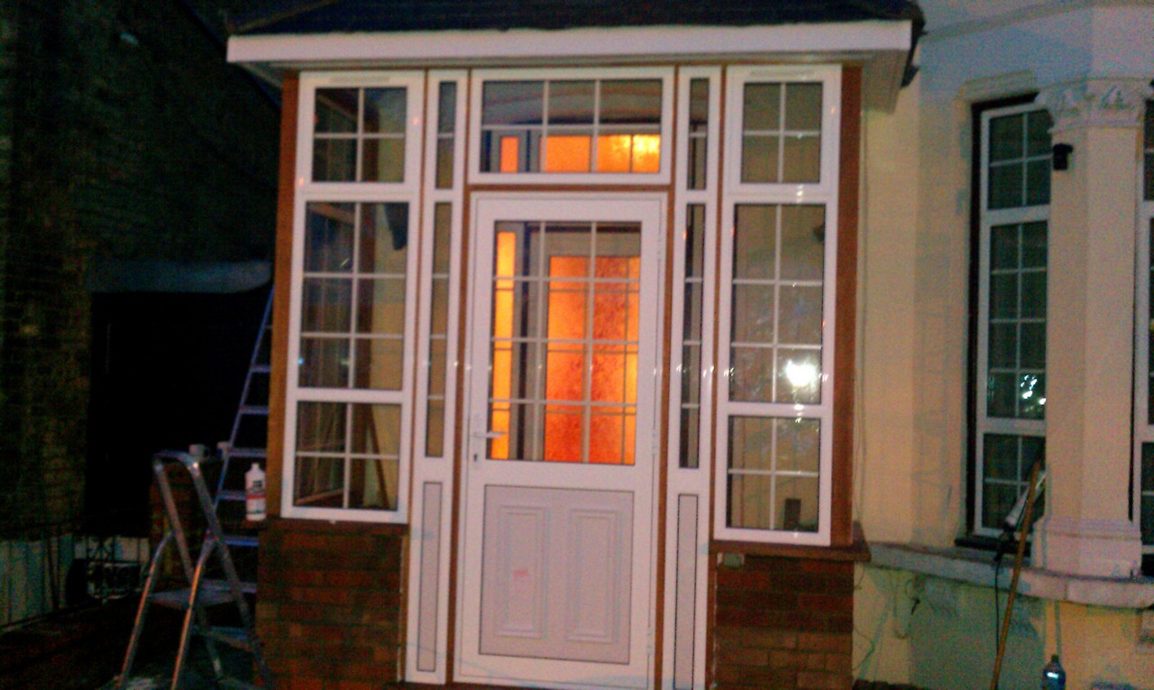 uPVC porch with Georgian bar glazing installed in London
